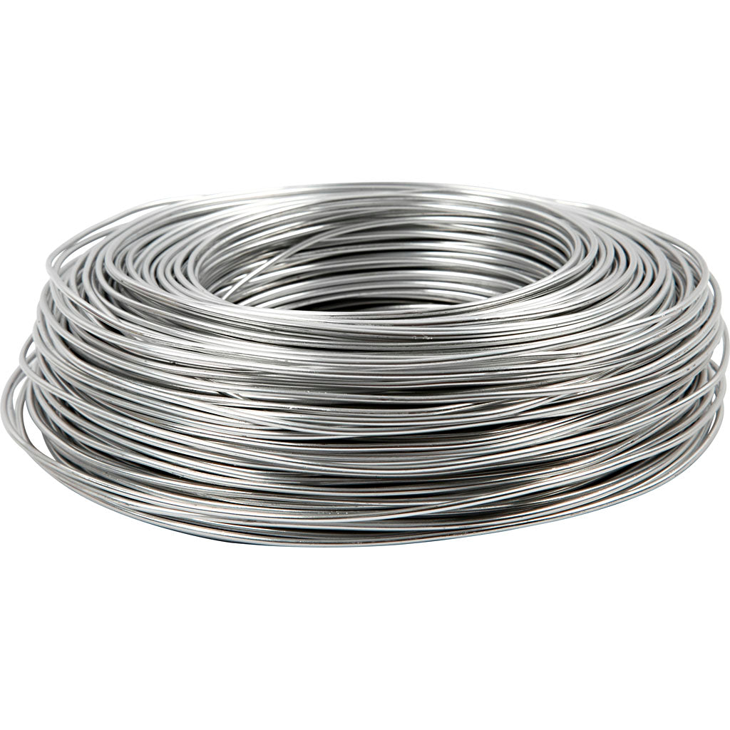 Filo di alluminio dell'azienda Creativ, tondo, spessore 2 mm, argento, 100 m 1 rotolo