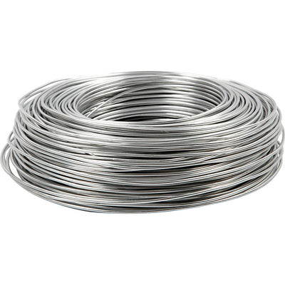 Creativ company alambre de aluminio, redondo, espesor 2 mm, plateado, 100 m 1 rollo