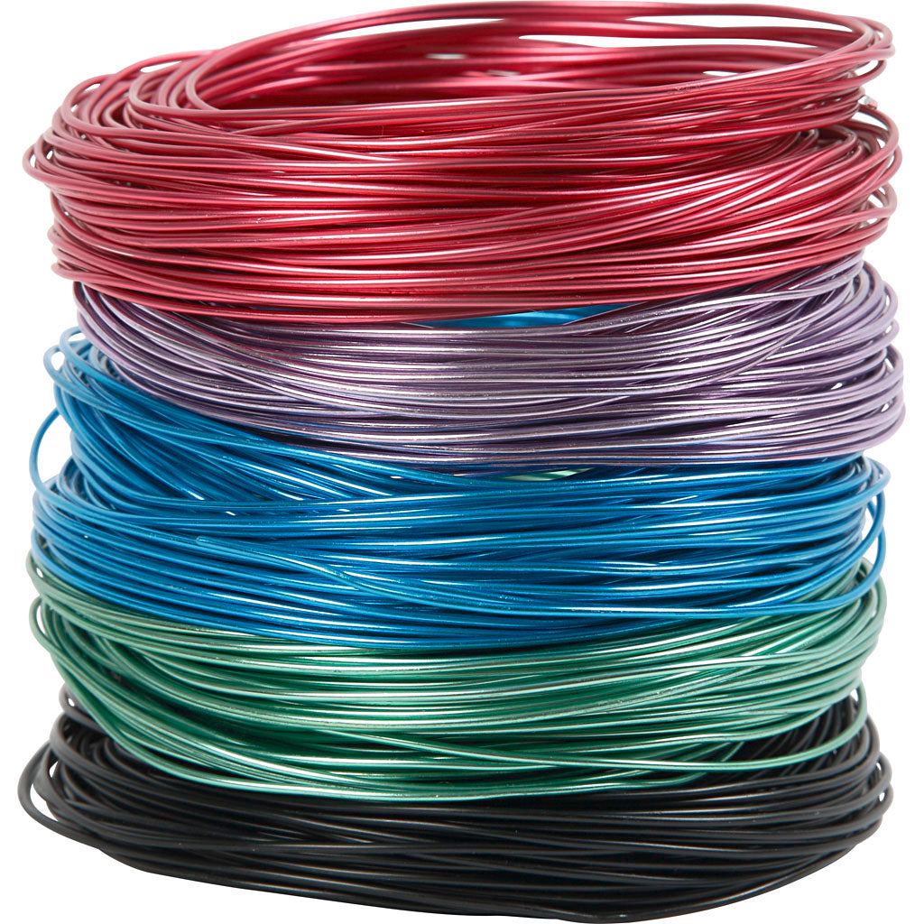 Filo di alluminio dell'azienda Creativ, spessore 1,5 mm, vari colori, 5x20 m 1 scatola