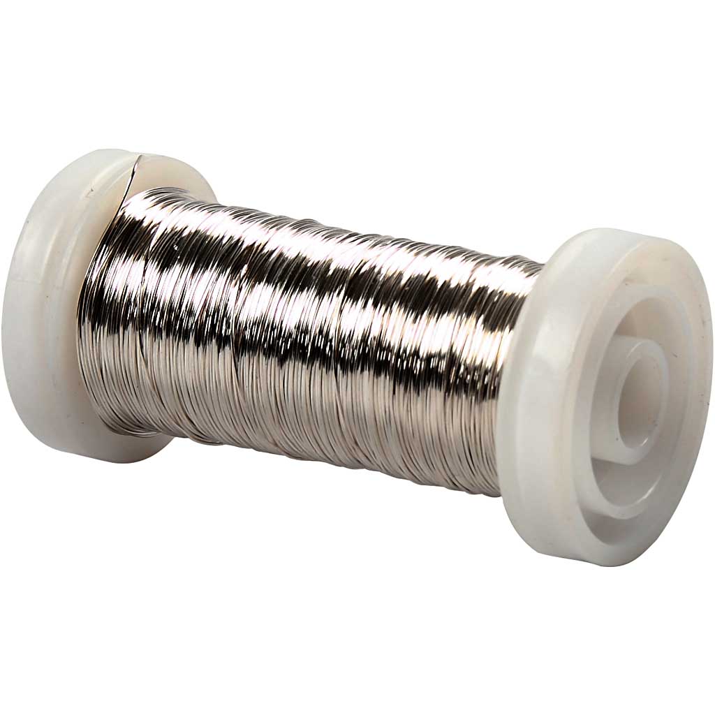 Creativ Company silver -plated wire, thickness 0.3 mm, silver -plated, 50 gr, 100 m 1 roll