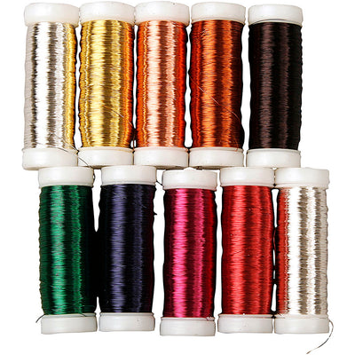 Creativ Company Metal Wire, espesor 0.18 mm, aprox. 10x125 m, 10x50 g 1 caja