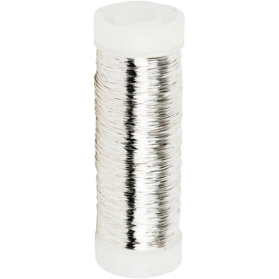 Alambre plateado de la compañía Createiv, espesor de 0.2 mm, plateado, 50 gr, 110 m 1 rollo