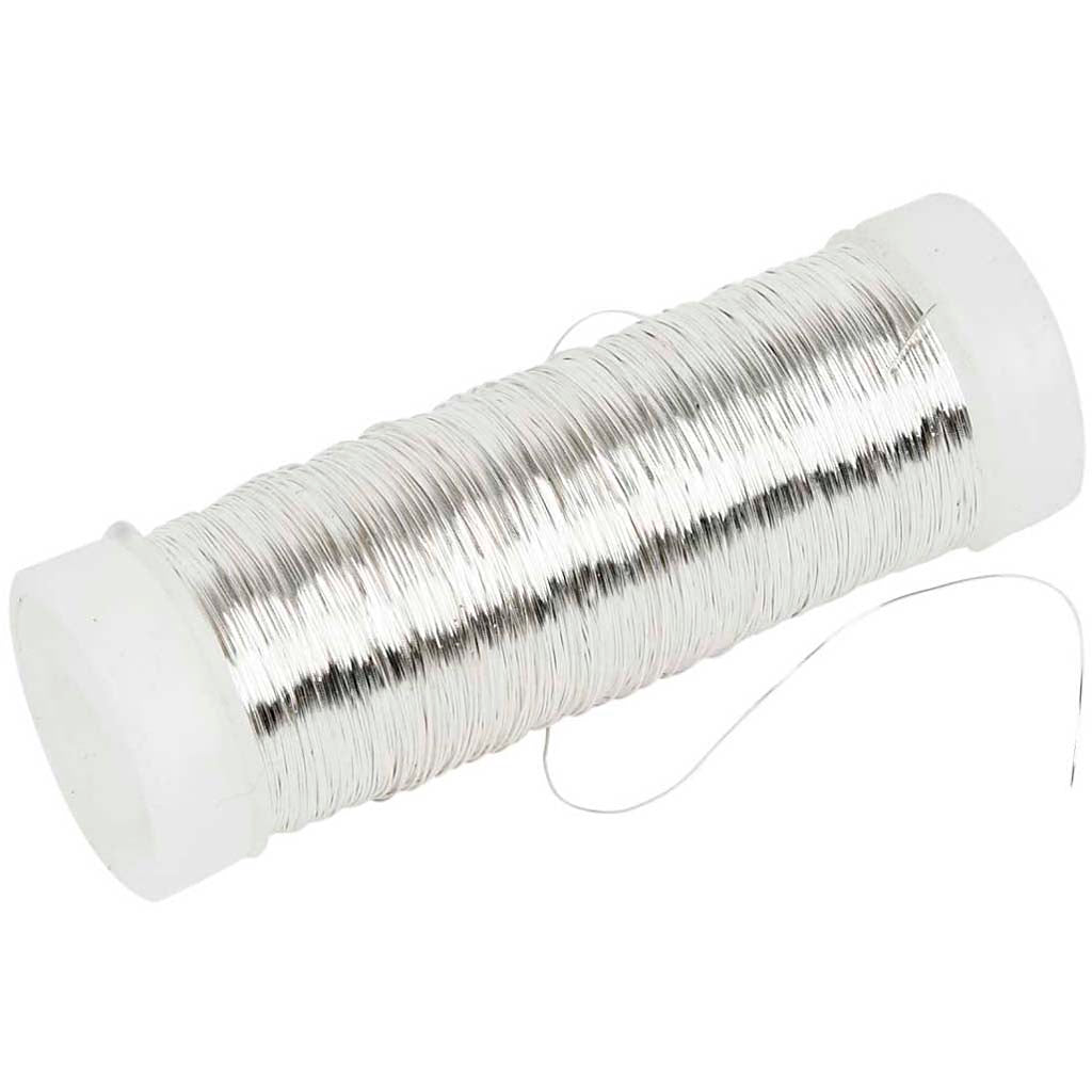 Creativ company silver-plated wire, thickness 0.2 mm, silver-plated, 50 gr, 110 m 1 roll