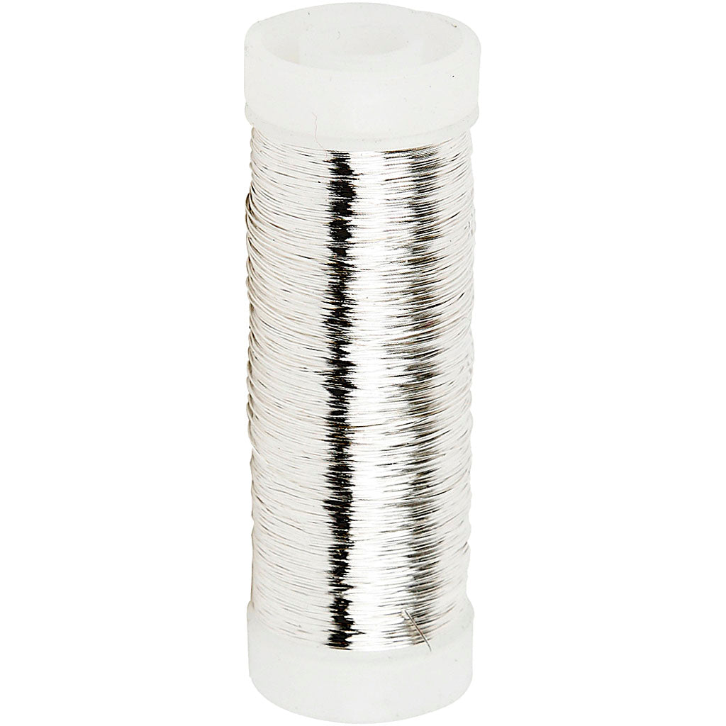 Creativ company silver-plated wire, thickness 0.2 mm, silver-plated, 50 gr, 110 m 1 roll