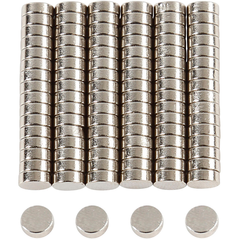 Magneti potenti “ndfeb” dell'azienda Creativ, d 5 mm, spessore 2 mm, 100 pezzi 1 scatola