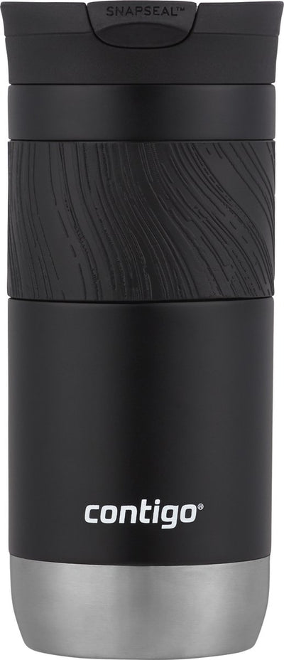 Tazza termica Contigo byron con chiusura a scatto - liquirizia - 16 once - tazza termica in acciaio inossidabile, tazza di caffè da asporto, a prova di perdite, mantiene caldo fino a 7 ore, coperchio senza BPA lavabile in lavastoviglie, 470 ml