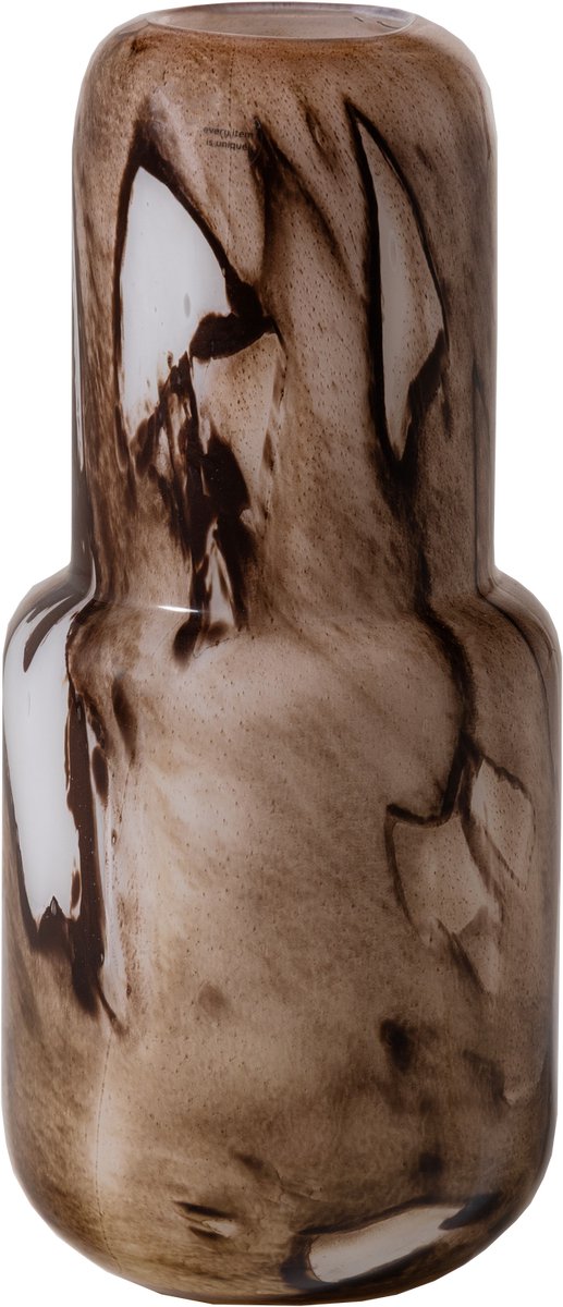 Woood monika vaas - handgevormd - glas - bruin - 36x16x16