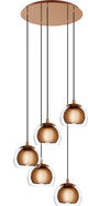 Eglo rocamar 1 hanglamp - e27 - ø 58,5 cm - glas - koper