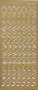 Pegatinas de empresa Creativ, números, hoja 10x23 cm, dorado, 1 hoja