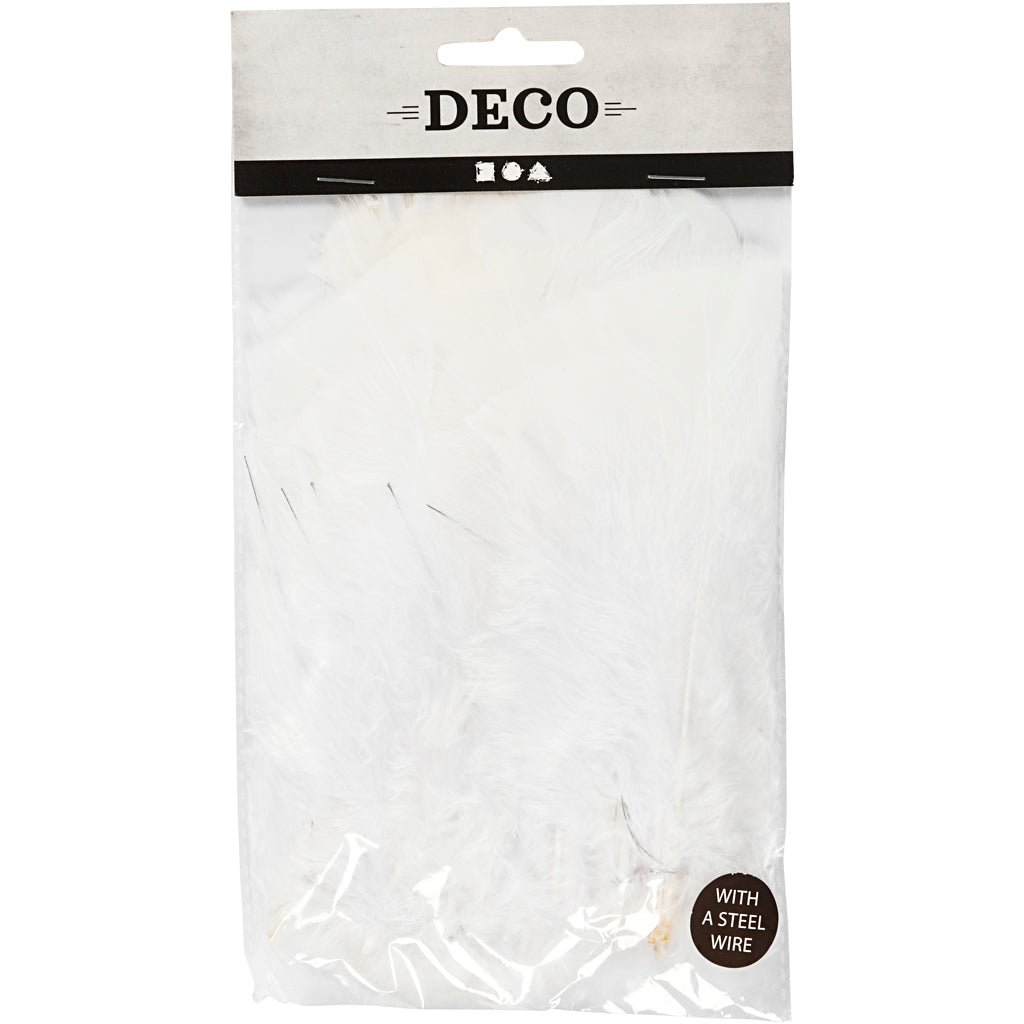 Piume Creative Company, l: 11-17 cm, bianco, 18 gomitoli 1 scatola