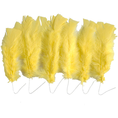 Plumas de la empresa Creativ, l: 11-17 cm, amarillo, 18 ovillos 1 caja