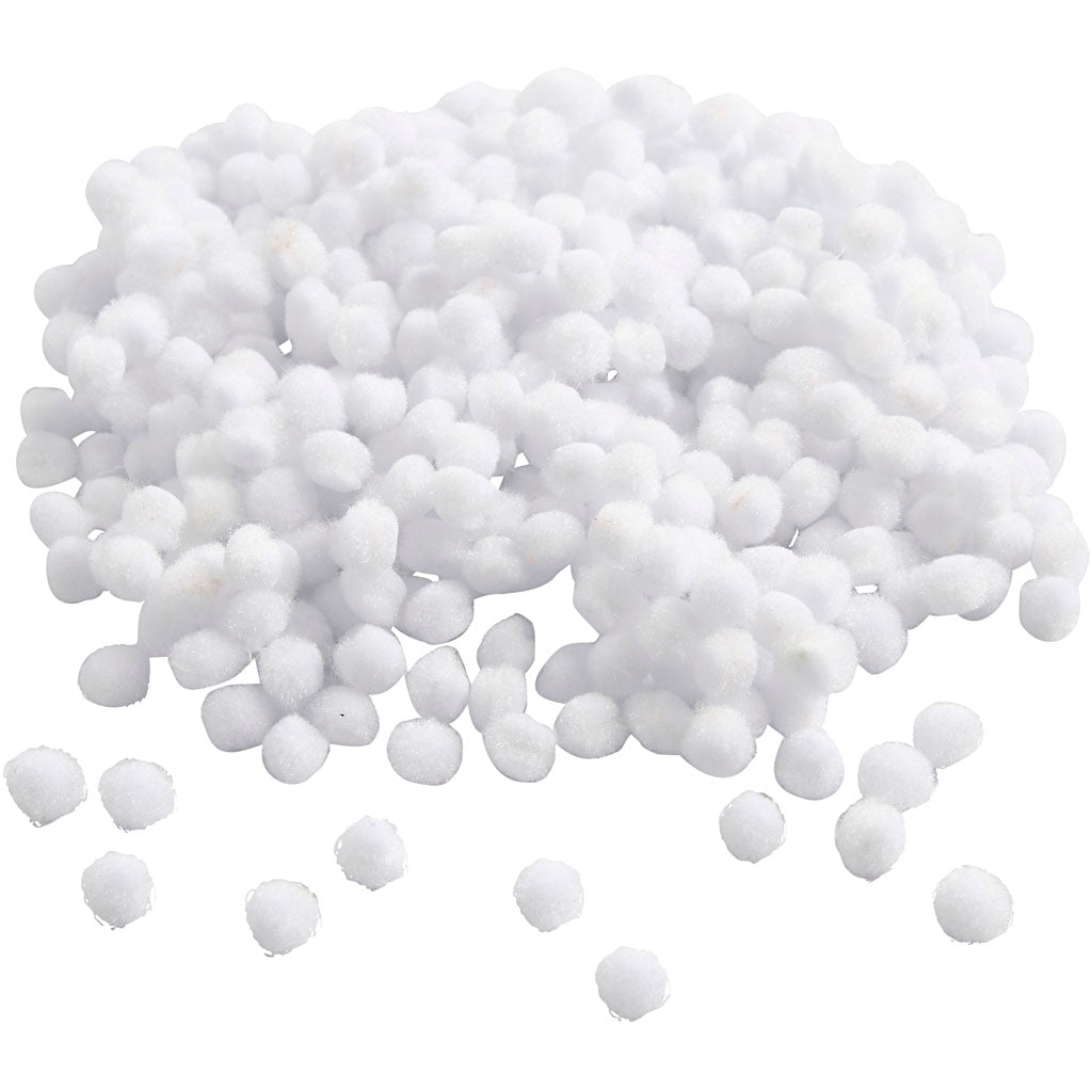 Pompones Creativ company, d 5 mm, blanco, 550 piezas 1 caja