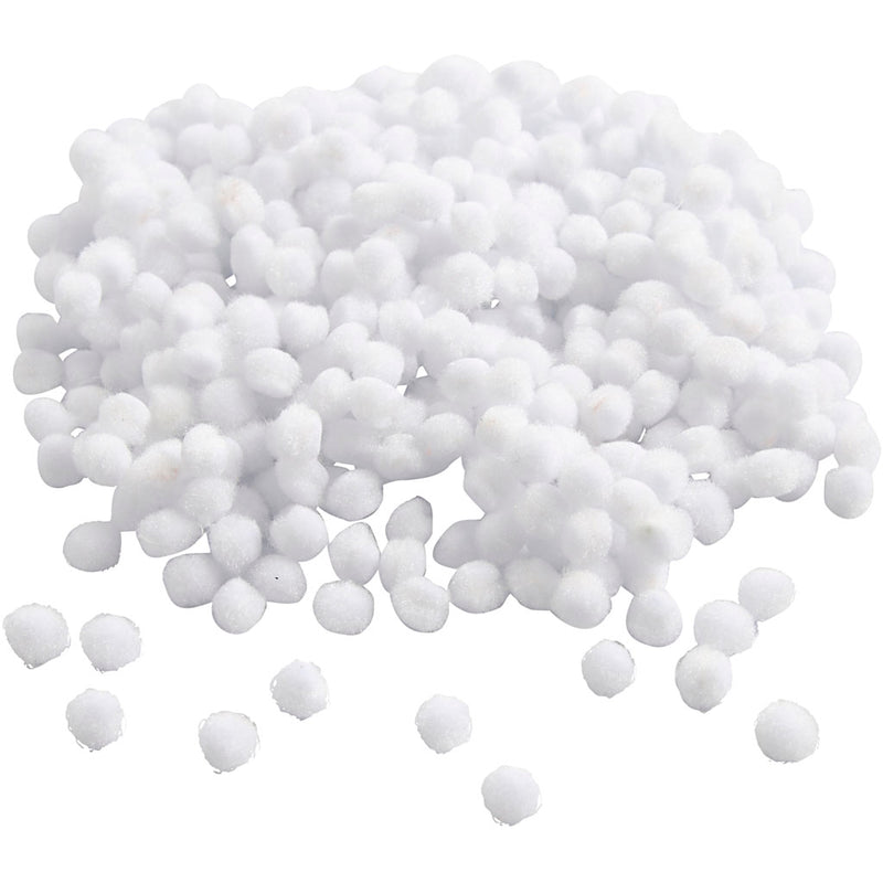 Pompon Creative Company, d 5 mm, bianco, 550 pezzi 1 scatola