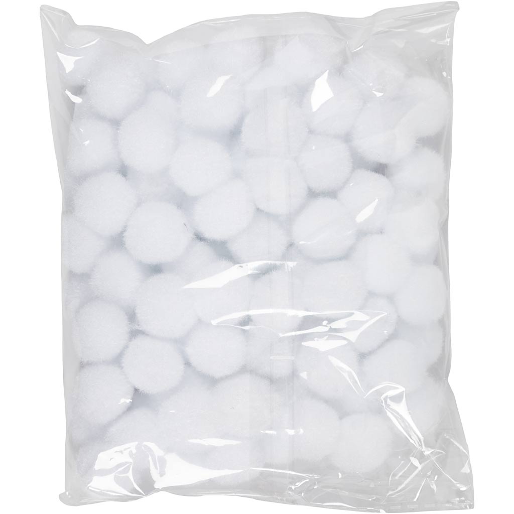 Pompon Creative Company, d 20 mm, bianco, 100 pezzi 1 scatola