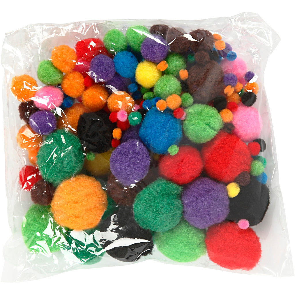Creativ company pom-poms multigekleurd 5-40 mm 150 stuks