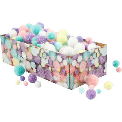 Pomoms Pastel Colores, 400gr.