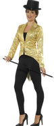 Smiffys - sequin tailcoat costume jacket - s - gold colored