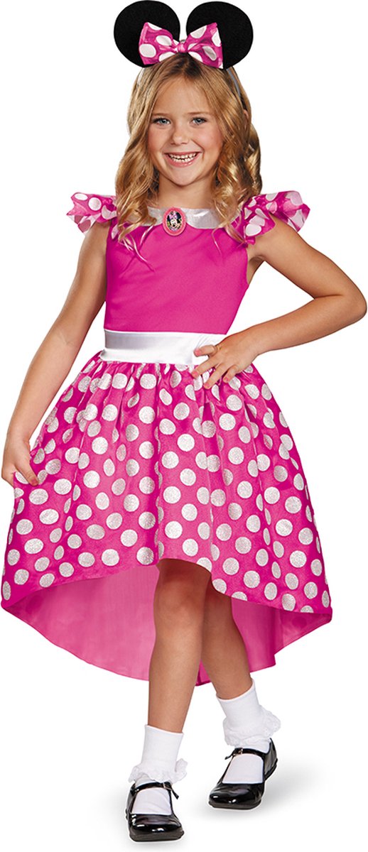Disfraz disney - preescolar cg minnie friends, vestido minnie rosa clásico, talla s (5 - 6 años), niñas