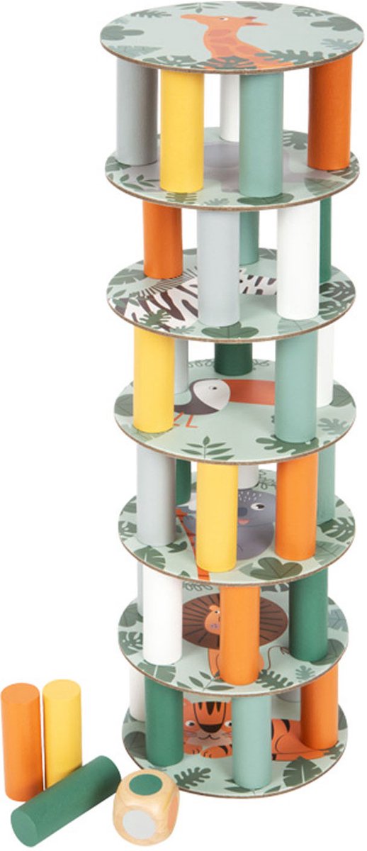 Gioco della torre Wobbel in legno a piede piccolo