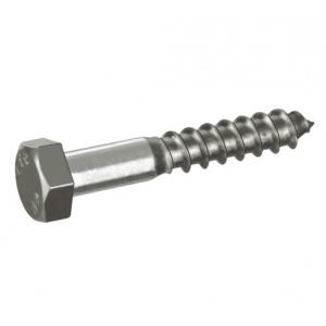 Bullone filetto legno 8x80 d571 acciaio inox a2 | 100 pezzi