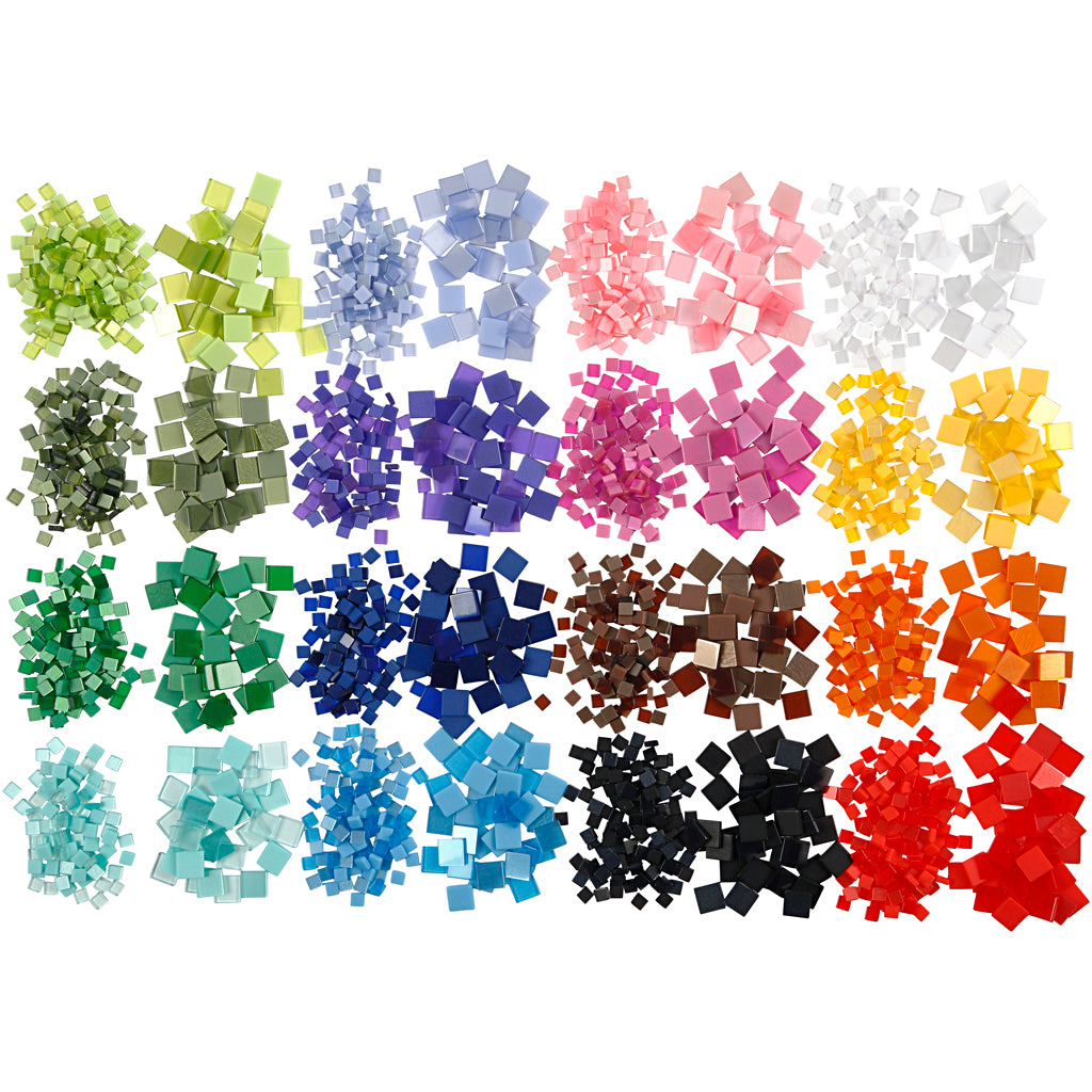 Mini mosaico Creativ company, dimensioni 5x5+10x10 mm, spessore 2 mm, 32x25 g 1 scatola