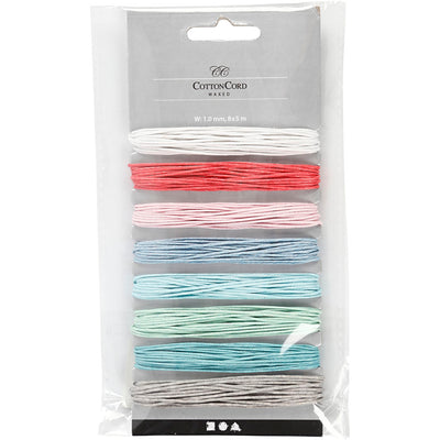 Cordoncino in cotone Creativ company, spessore 1 mm, colori pastello, 8x5 m 1 scatola