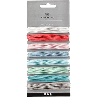 Cordoncino in cotone Creativ company, spessore 1 mm, colori pastello, 8x5 m 1 scatola