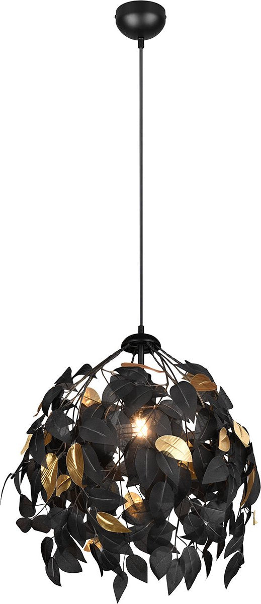 Rl live your light reality leavy - lampadario - nero opaco - escl. 1x e27 28 w - montaggio a soffitto - protezione schema - regolabile in altezza