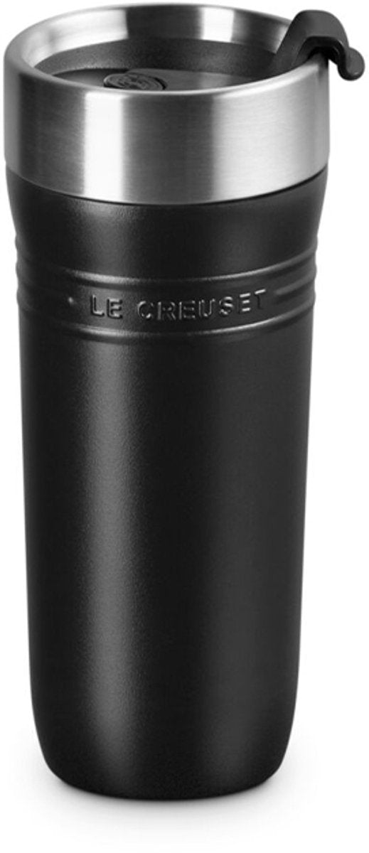 Tazza thermos a doppia parete Le Creuset in movimento da 0,35 litri nero opaco