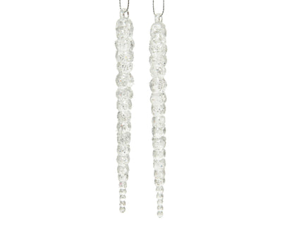 Decoris Ciondolo natalizio ghiacciolo glitter 14cm 2 pz.