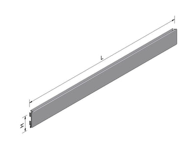 Materiale scaffalature parete posteriore doghe altezza 10 lunghezza 100 argento