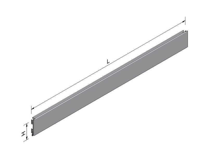 Materiale scaffalature parete posteriore doghe altezza 10 lunghezza 100 argento