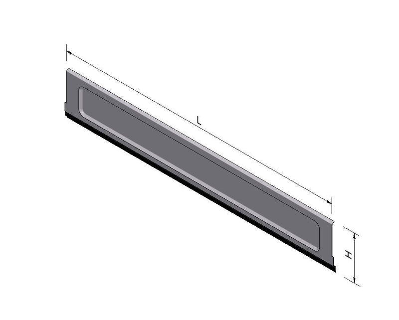 Materiale libreria zoccolo altezza 16 profondità 47 argento