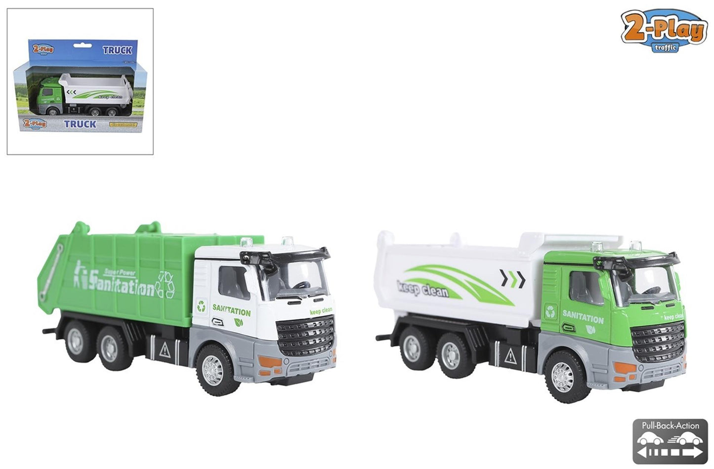 Camión volquete o camión de basura 2 juegos 15cm