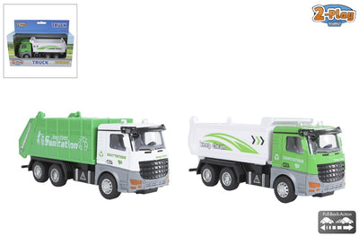 Autocarro con cassone ribaltabile o camion della spazzatura a 2 giochi da 15 cm