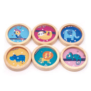 Dsp. houten evenwichtsspel dieren 6 ass. - afbeelding 1