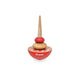 Peonza de madera geom roja. 8x5x15cm. 5+