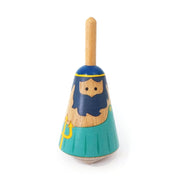 Griekse houten tol: poseidon. 3,5x3,5x8 - afbeelding 1