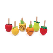 Dsp. houten tol fruit. 6 ontwerpen. 24 s - afbeelding 1