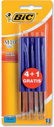 Bolígrafo Bic m10 azul bls 4+1