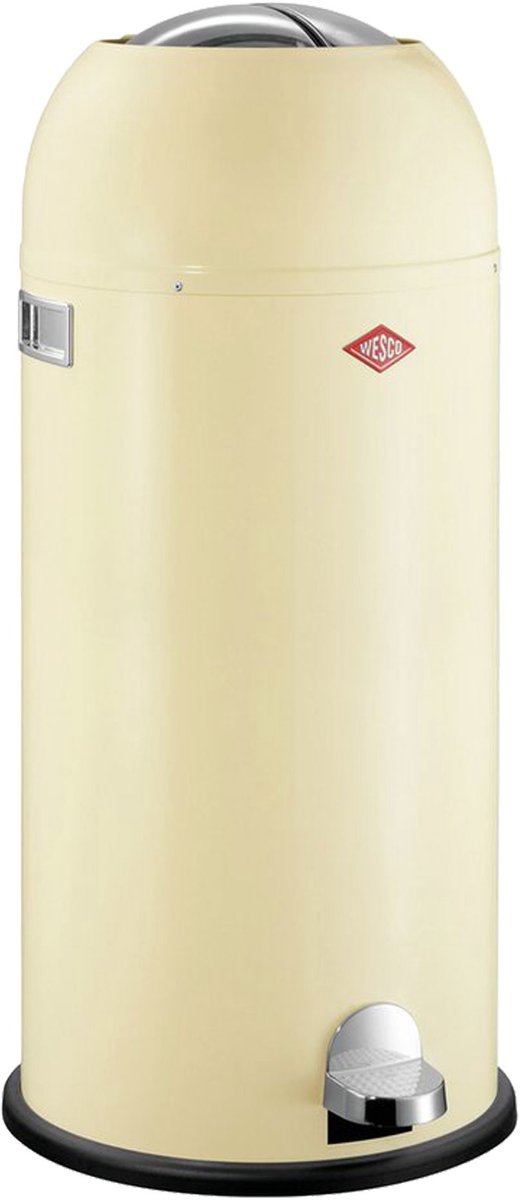 Wesco kickmaster maxi prullenbak | pedaalemmer | 40 liter | metaal - amandel | vuilnisbak - made in germany