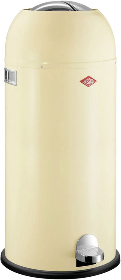 Wesco kickmaster maxi prullenbak | pedaalemmer | 40 liter | metaal - amandel | vuilnisbak - made in germany