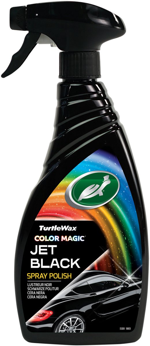 Esmalte en spray Turtle Wax Hybrid Jet Black - elimina rápidamente las imperfecciones - para un resultado final negro - ayuda a mantener el brillo - máxima protección a través de polímeros sintéticos - 500ml