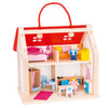 Goki Wooden Dollhouse maleta con accesorios