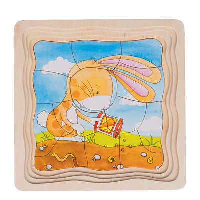 Goki houten lagenpuzzel - moestuin, 53st.