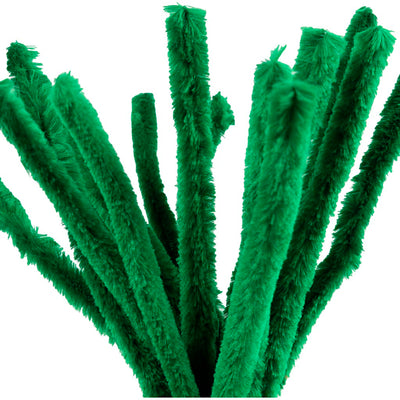 Creativ company chenilla, l: 30 cm, grosor 15 mm, verde oscuro, 15 piezas 1 caja