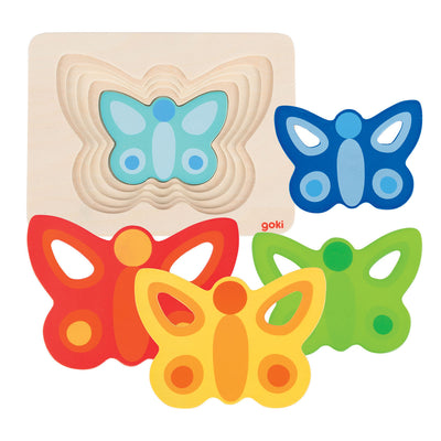 Goki lagenpuzzel vlinder, 5 lagen