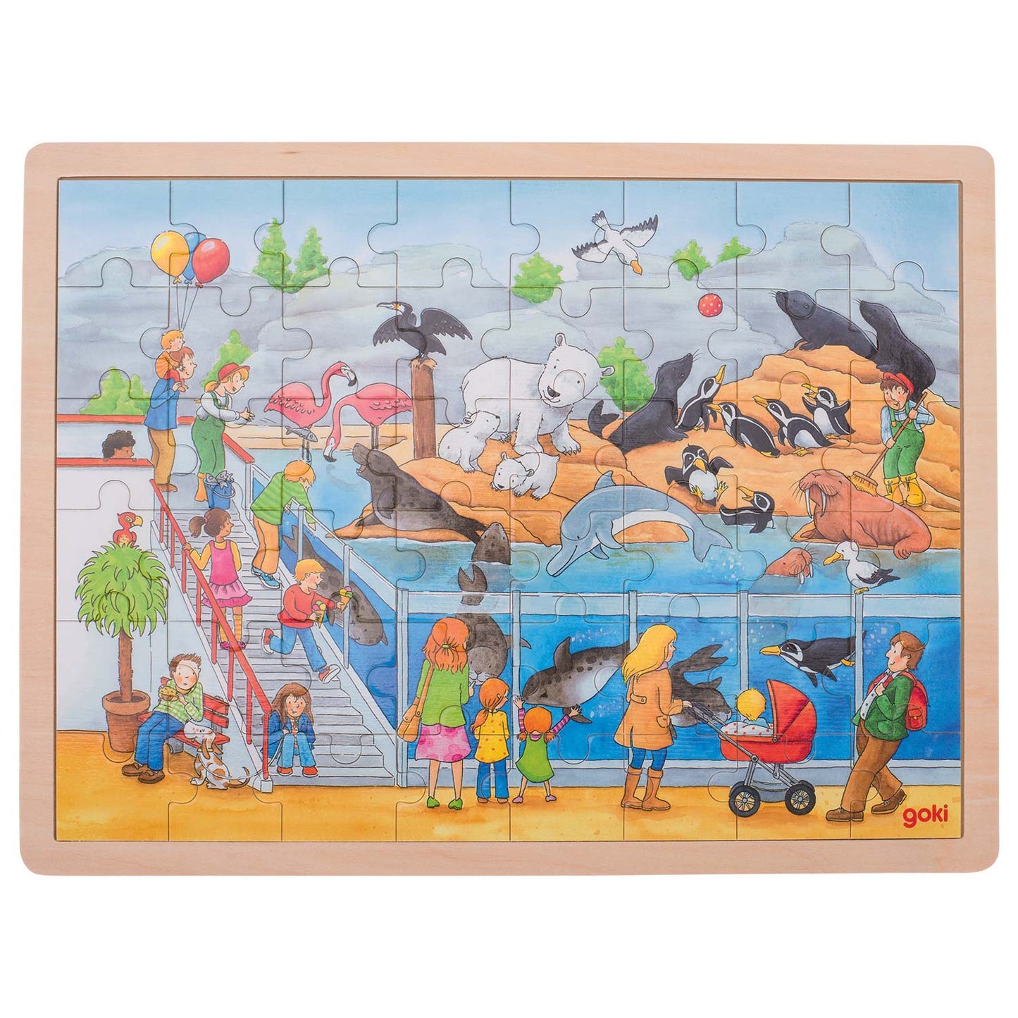 Goki Wooden Jigsaw Puzzle Zoo, 48º.