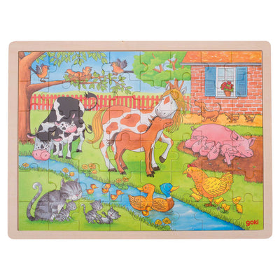 Goki Wooden Jigsaw Puzzle en la granja, 48.