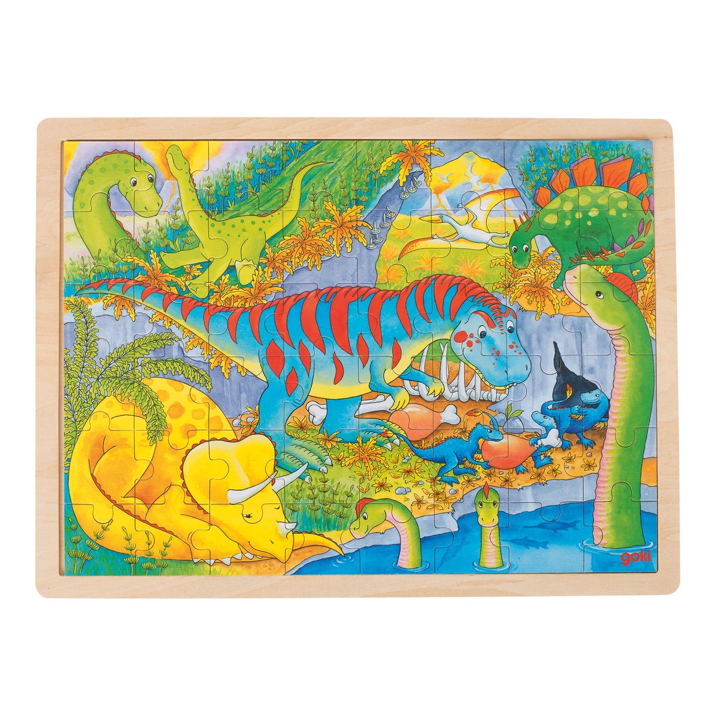 Dinos puzzle di Goki Wooden puzzle, 48st.